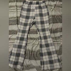 Plaid flare sweatpants
